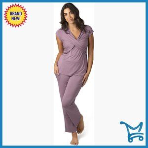 1X Maternity Nursing Pajama Set, Viscose Bamboo, Easy Access